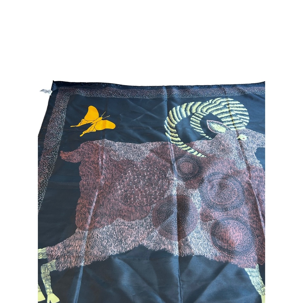 Totes Rain Scarf OS Blue 1976 Vintage Ram Butterfly Water Repellent Womens